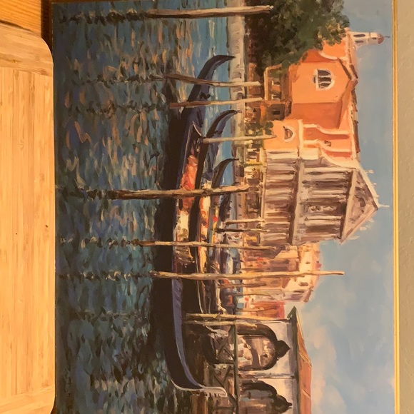 Gorgeous Italian gondola painting Made in Canada 16 tall by 20 wide - Picture 1 of 2